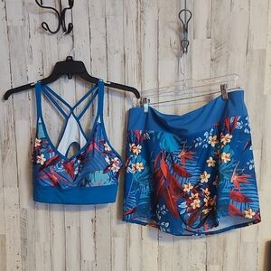 Marika Blue Floral Swim Set